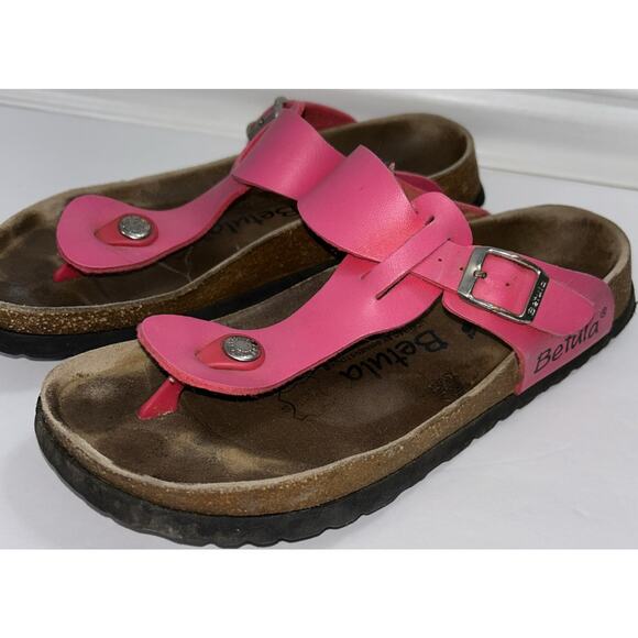 Birkenstock Betula Gizeh Birko-Flor Shiny Pink Sandals Thong Womens Size 6 - Picture 1 of 8